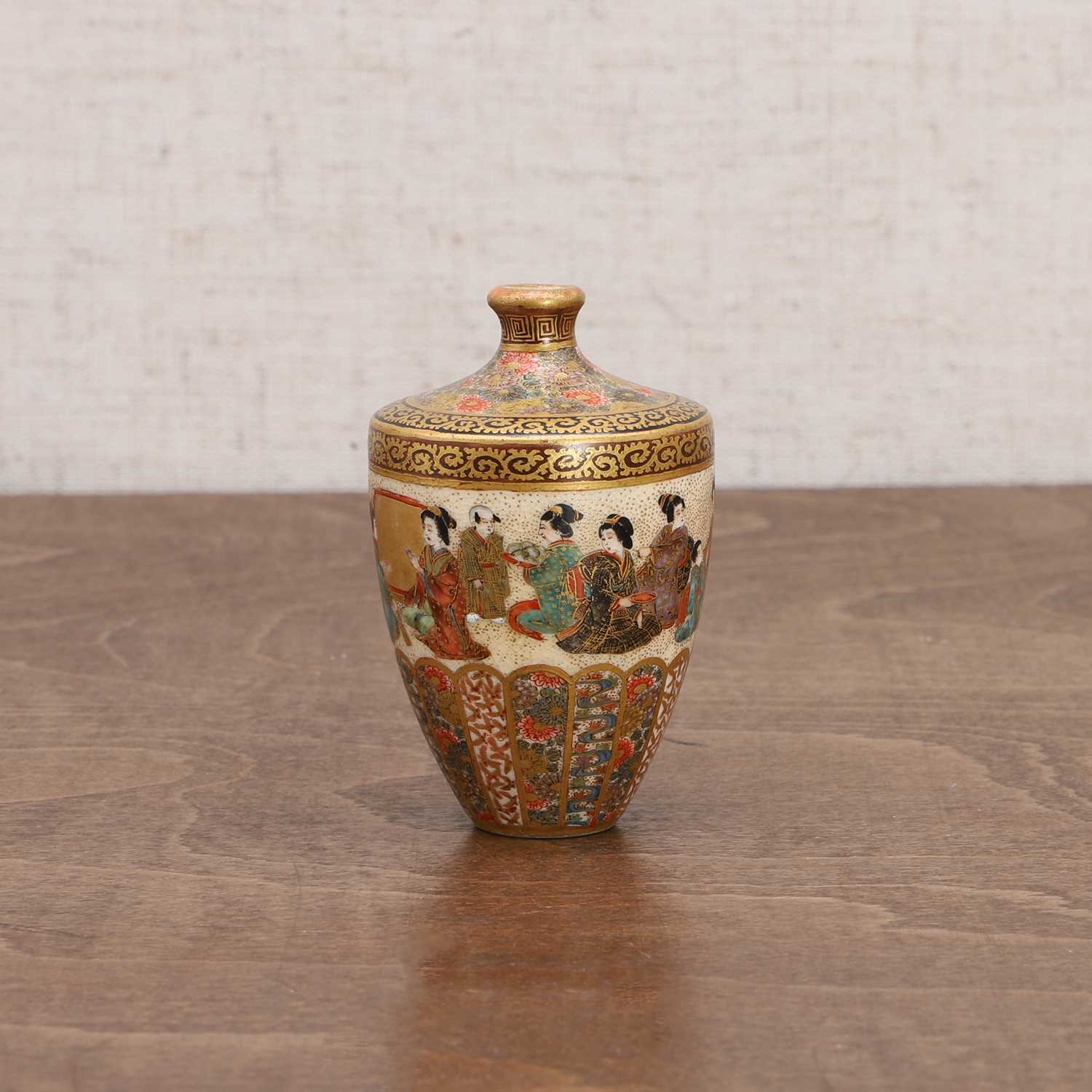 A Japanese Satsuma ware miniature vase, - Image 2 of 10