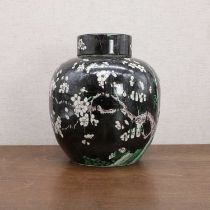 A Chinese famille noire jar and cover,