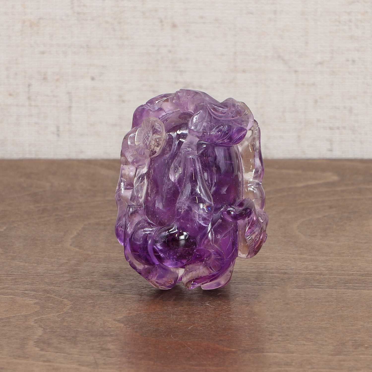 A Chinese amethyst carving,