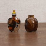 Two Chinese agate snuff bottles,