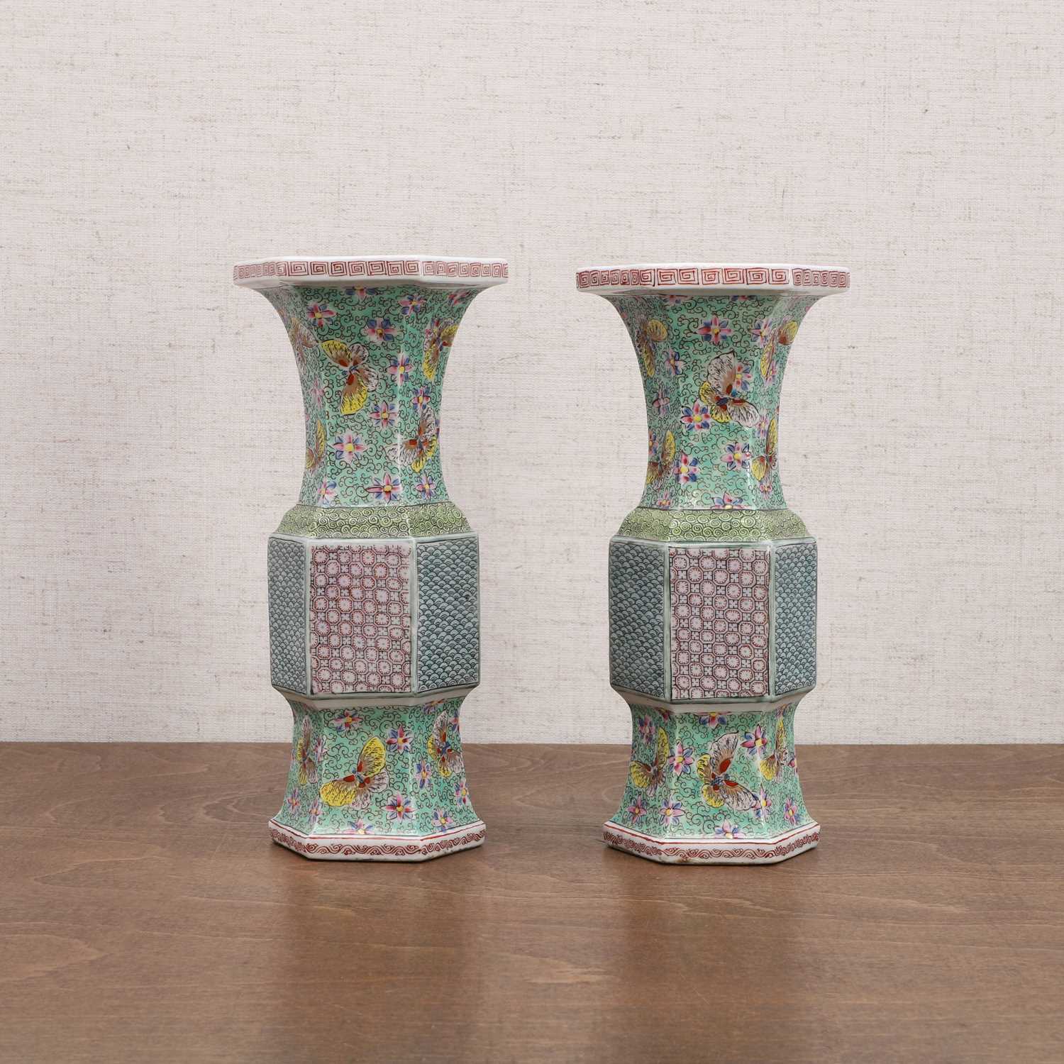 A pair of Chinese famille rose vases,