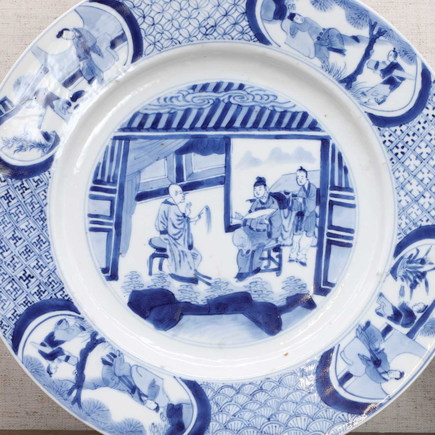 Two Chinese blue and white plates, - Image 2 of 4