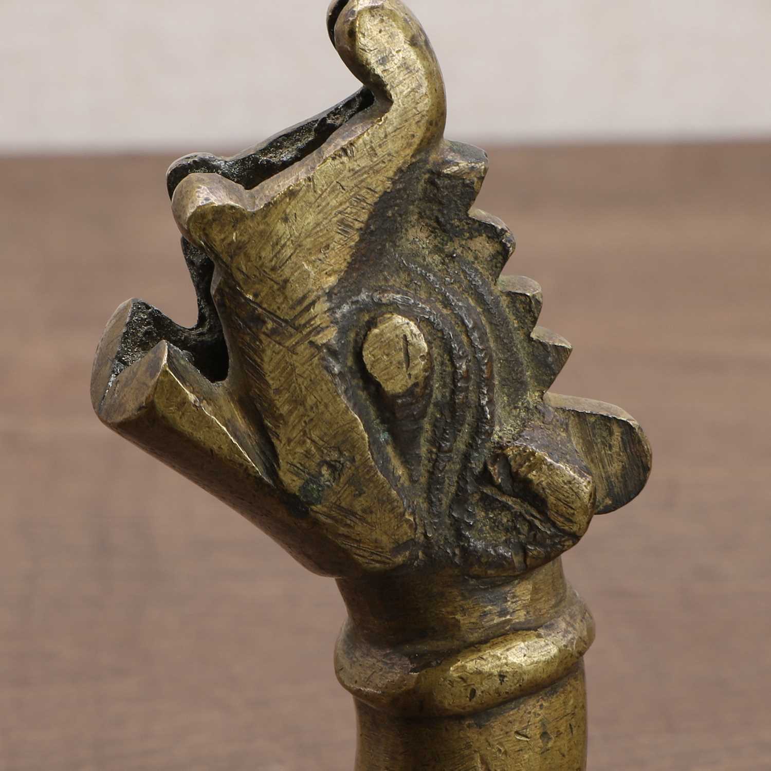 A Mughal brass door knocker, - Image 3 of 7