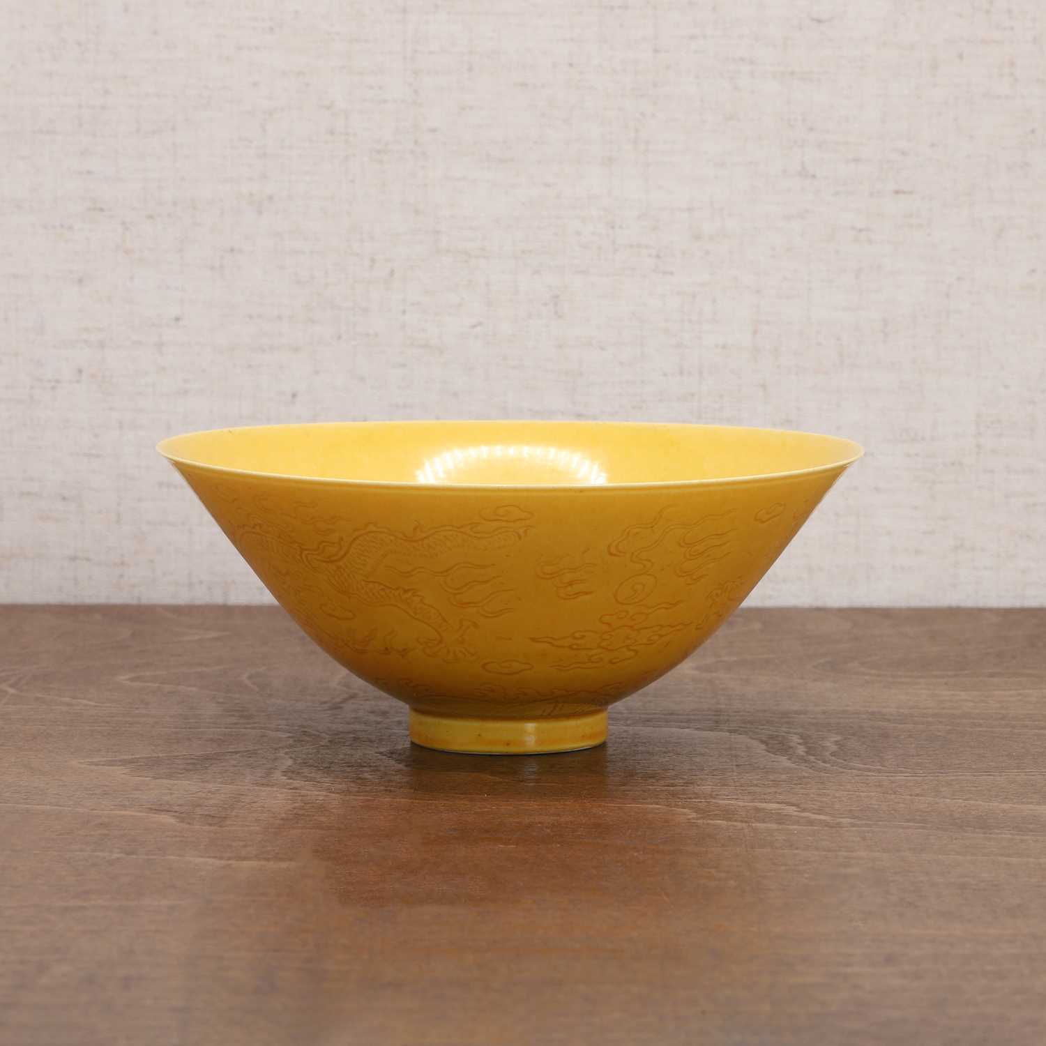 A Chinese yellow-glazed bowl, - Image 3 of 8