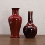 Two Chinese sang-de-boeuf vases,