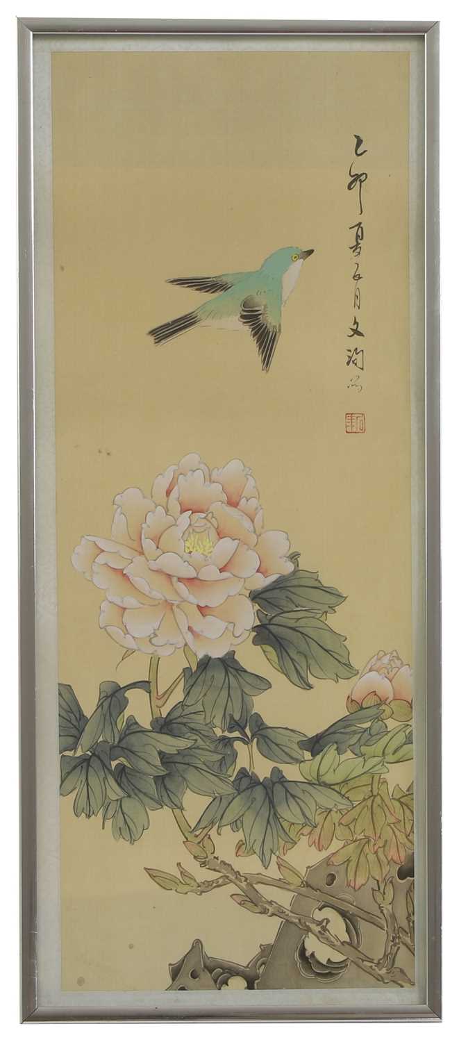 A collection of eight Chinese gouache paintings, - Image 8 of 17