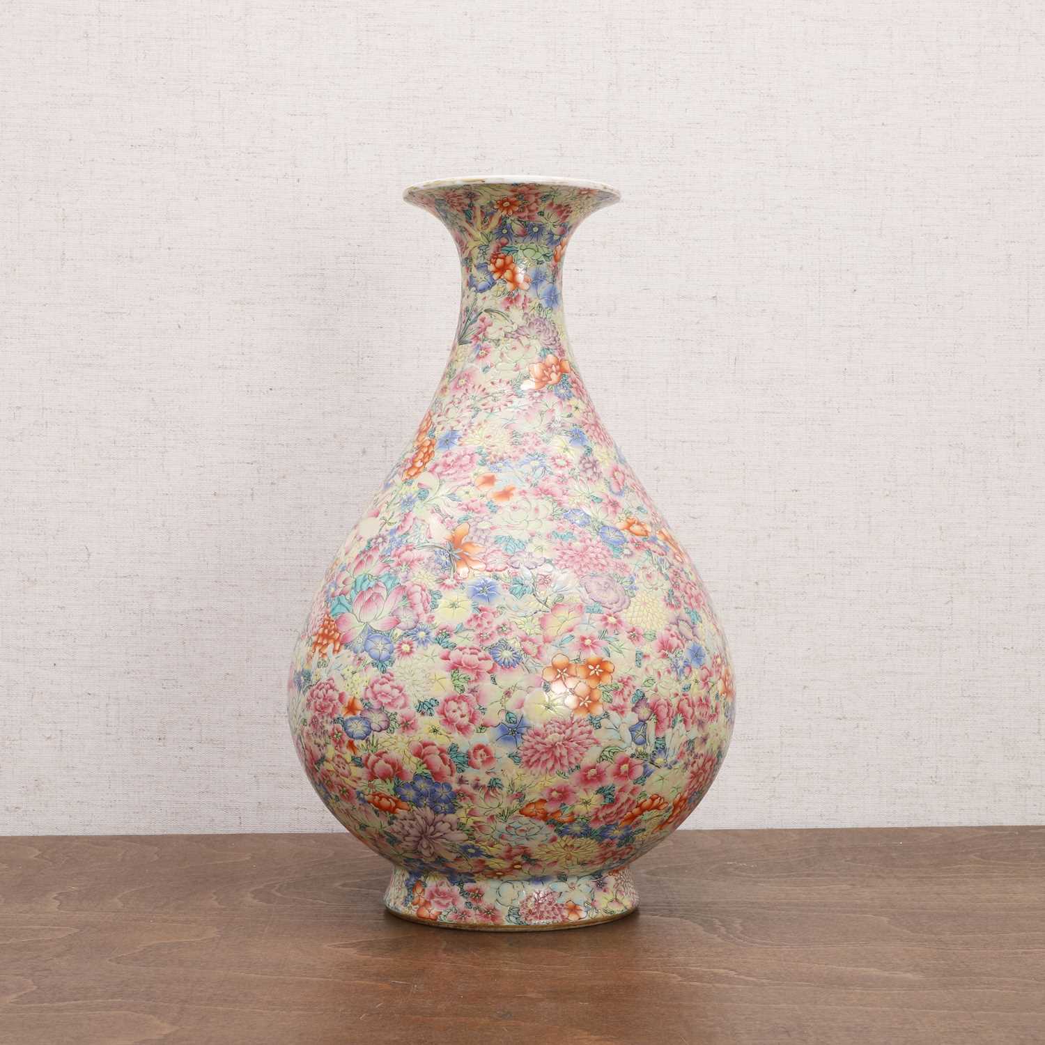 A Chinese famille rose yuhuchun vase, - Image 2 of 8