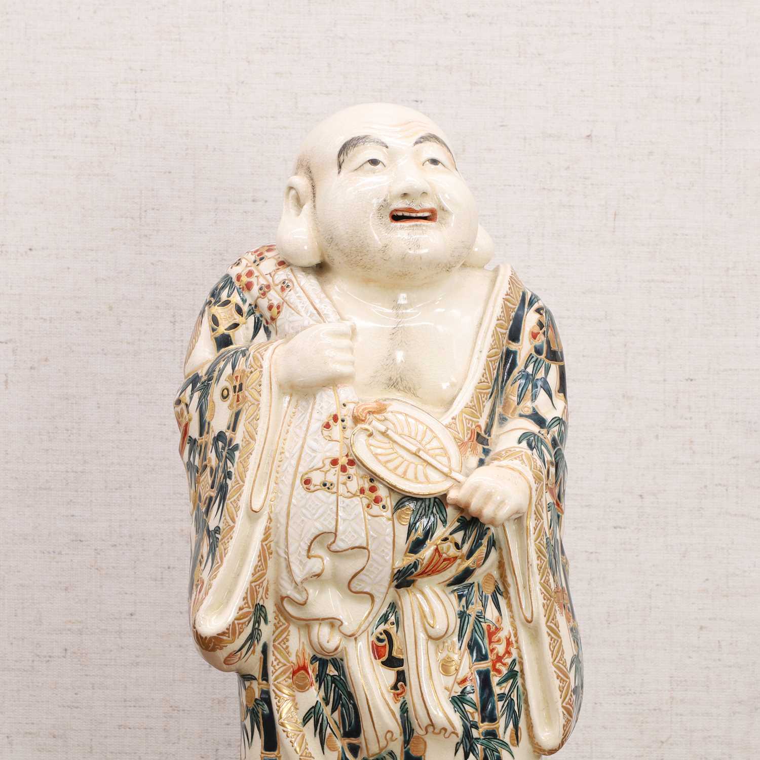 A Japanese Satsuma ware figure, - Image 6 of 7