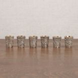 A group of Chinese silver beakers,