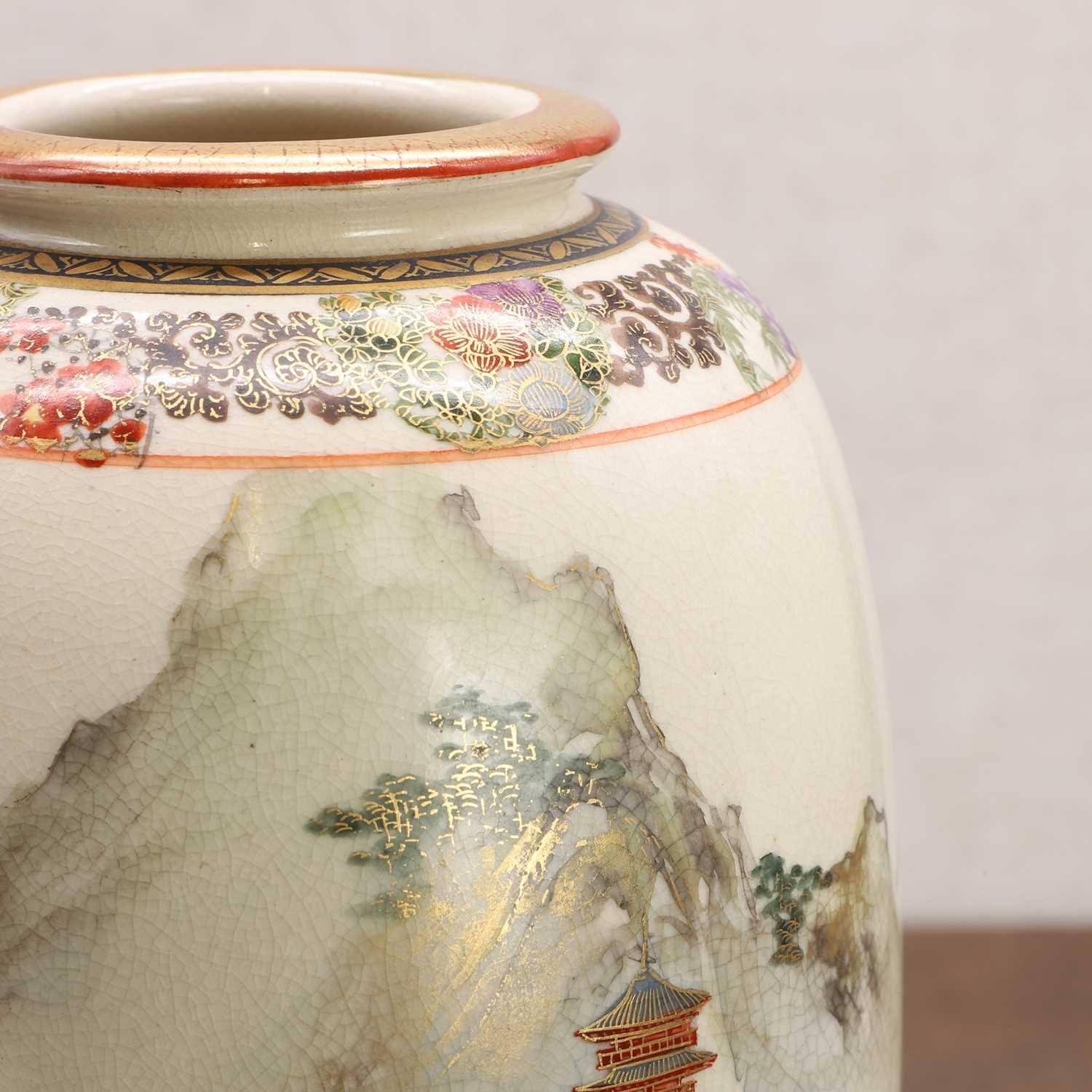 A Japanese Satsuma ware vase, - Image 6 of 7