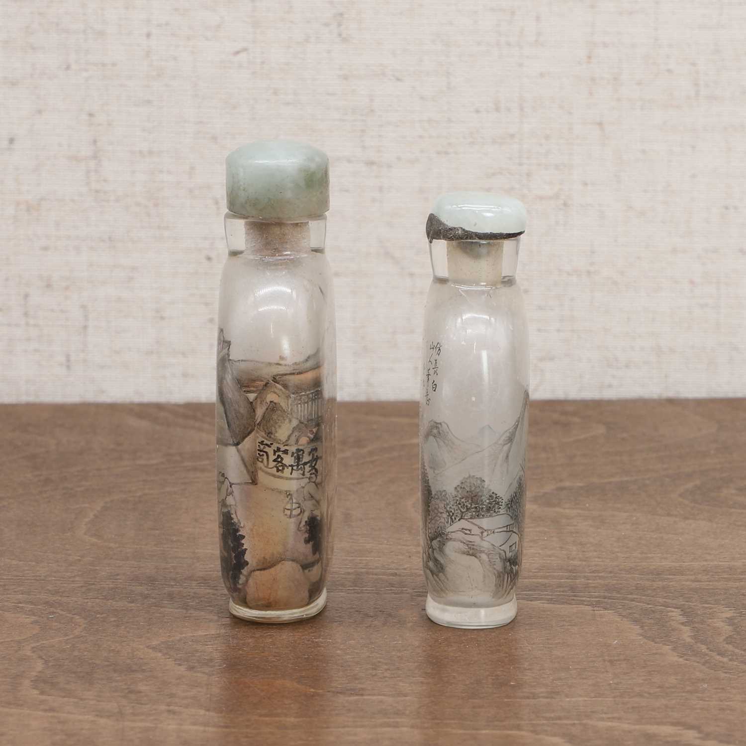 Two Chinese inside-painted snuff bottles, - Image 2 of 7