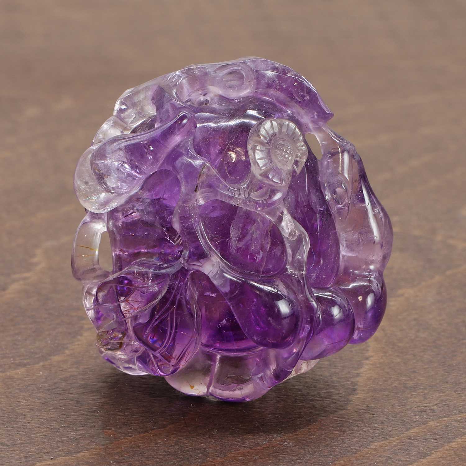 A Chinese amethyst carving, - Image 5 of 9