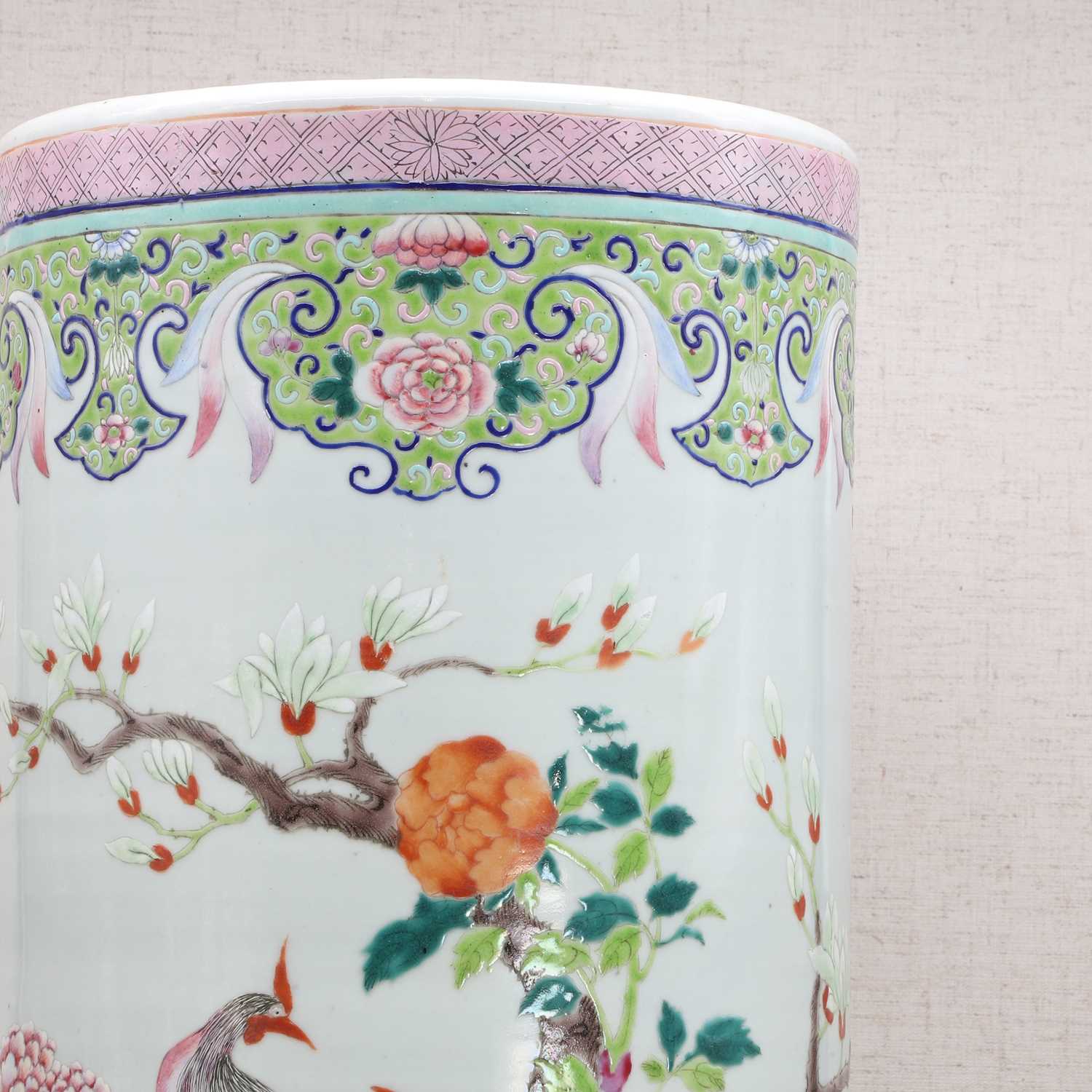 A Chinese famille rose umbrella stand, - Image 7 of 8