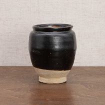 A Chinese black-glazed jar,