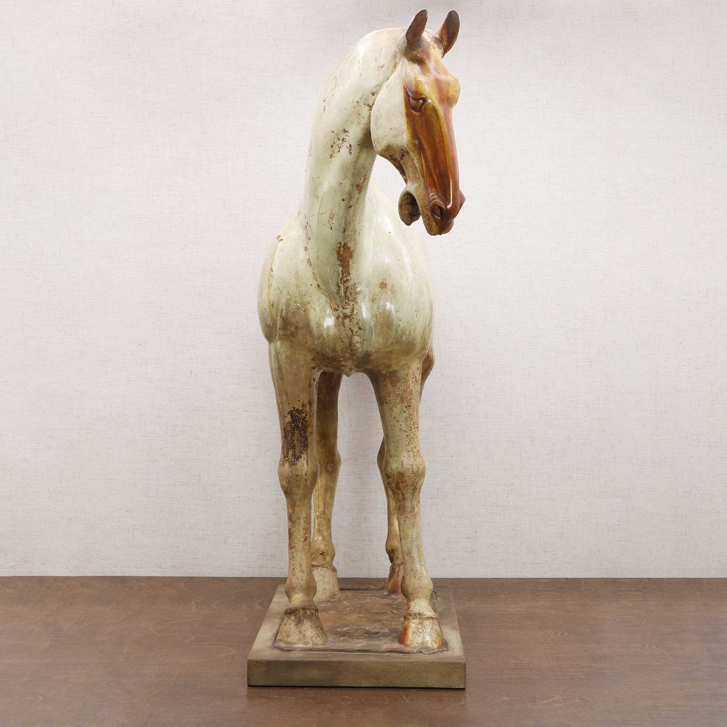 A Chinese sancai-glazed pottery horse, - Image 3 of 23