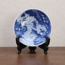 A Chinese blue and white dish,