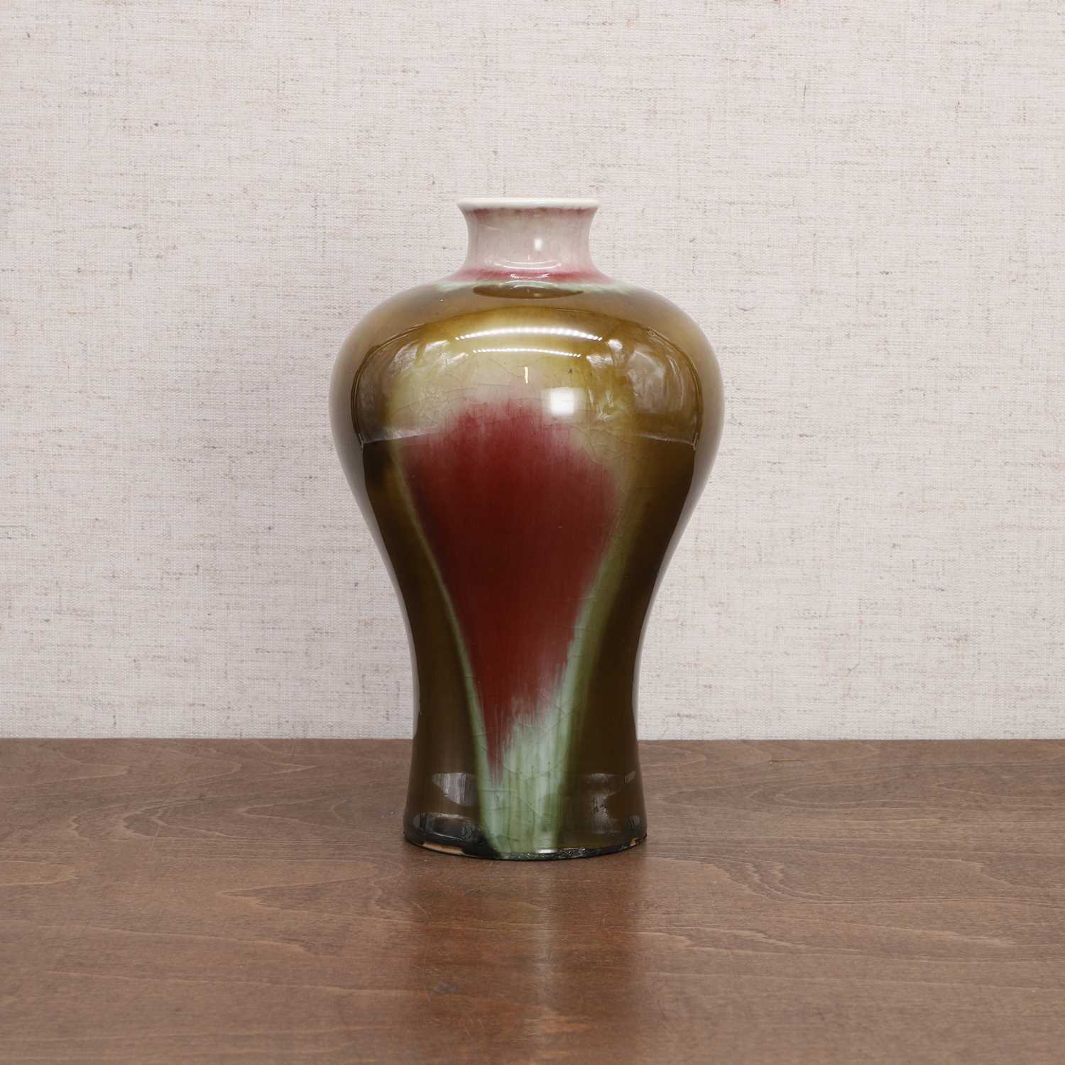 A Chinese flambé-glazed meiping vase,