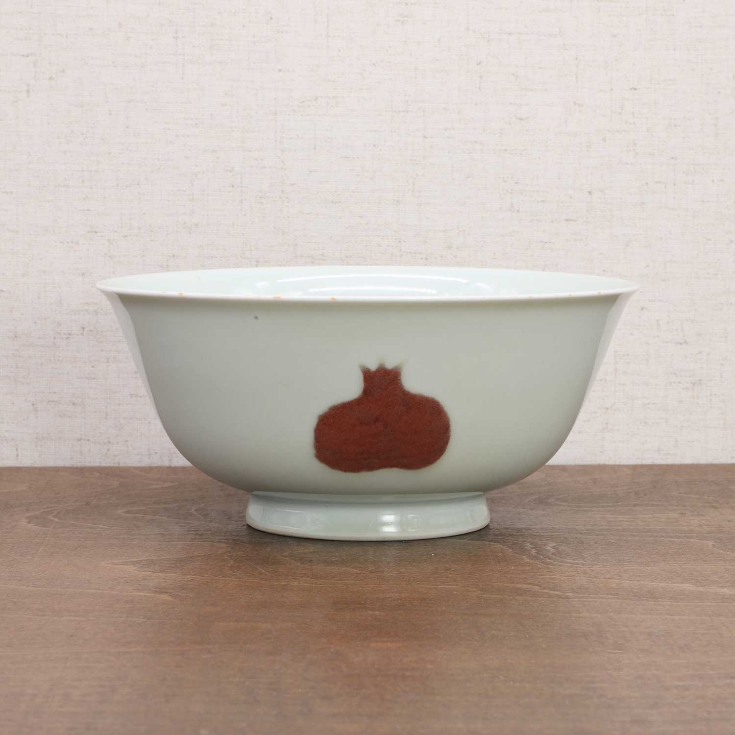 A Chinese copper-red decorated 'sanduo' bowl,