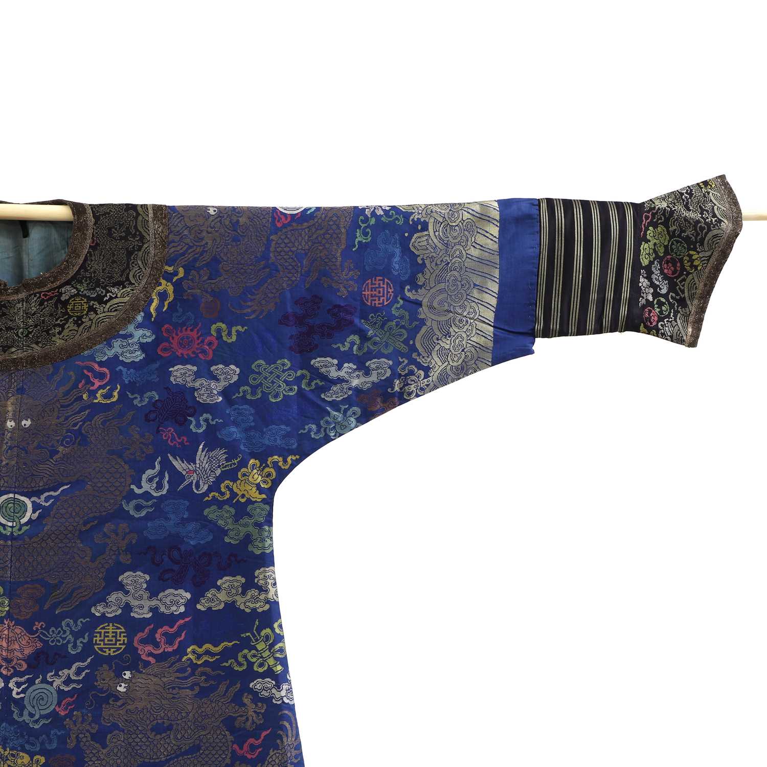 A Chinese brocade-weave dragon robe, - Image 9 of 17
