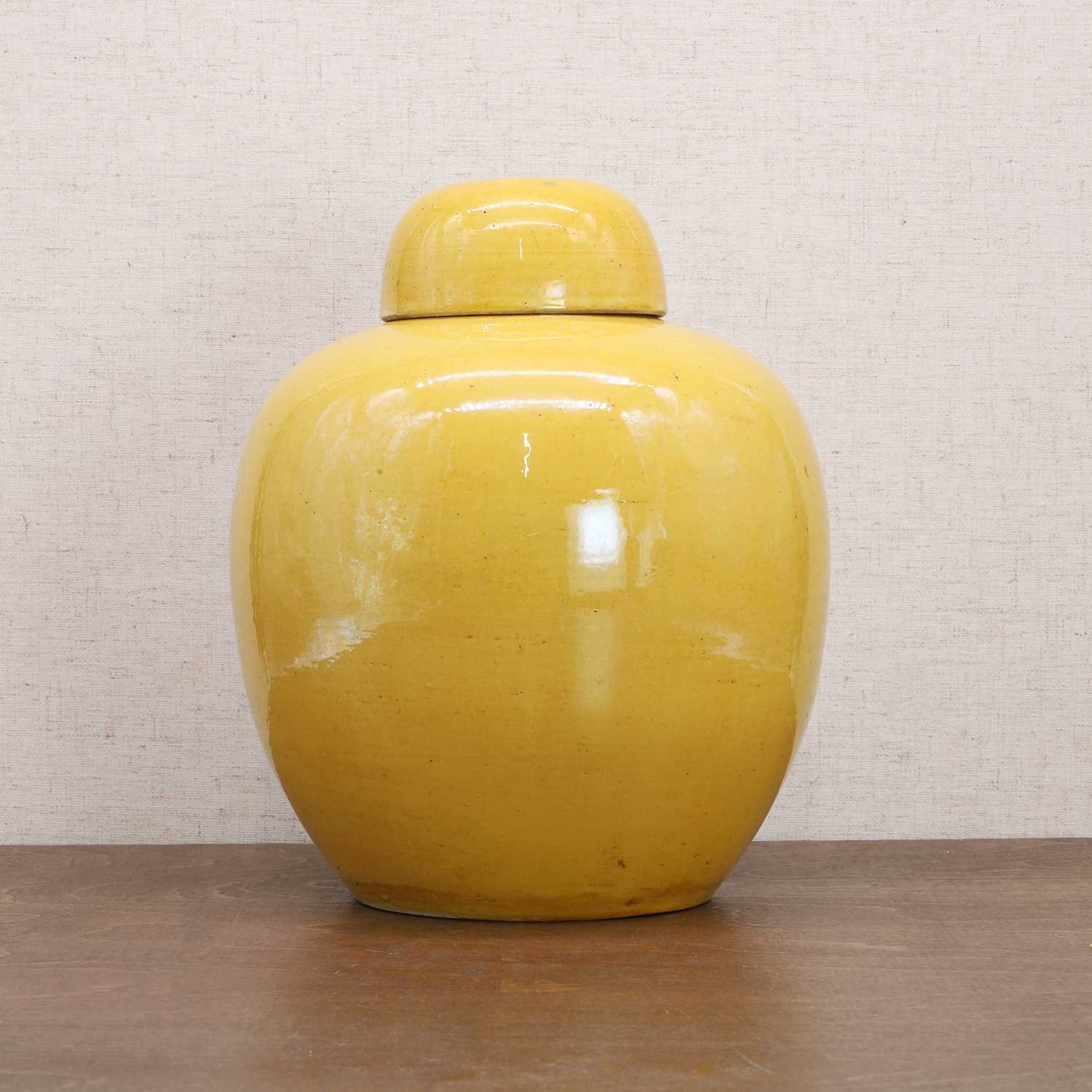 A Chinese yellow-glazed jar and cover, - Image 2 of 8