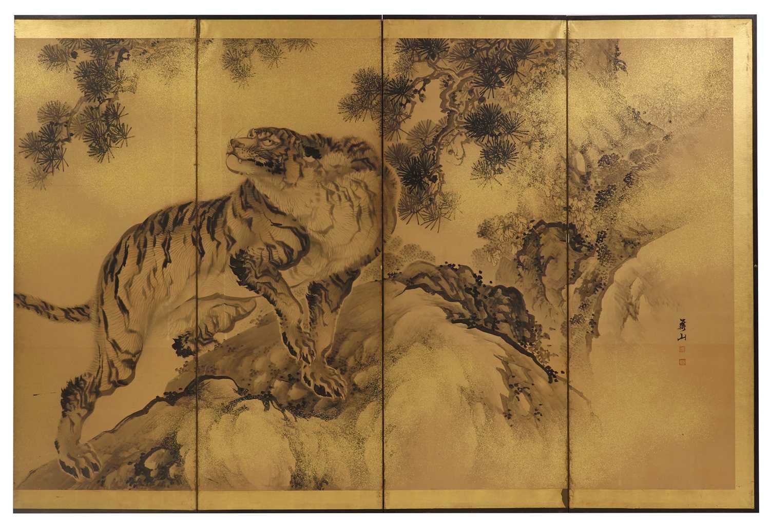 A Japanese six-fold byōbu screen, - Image 3 of 6