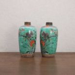 A pair of Chinese famille verte vases,