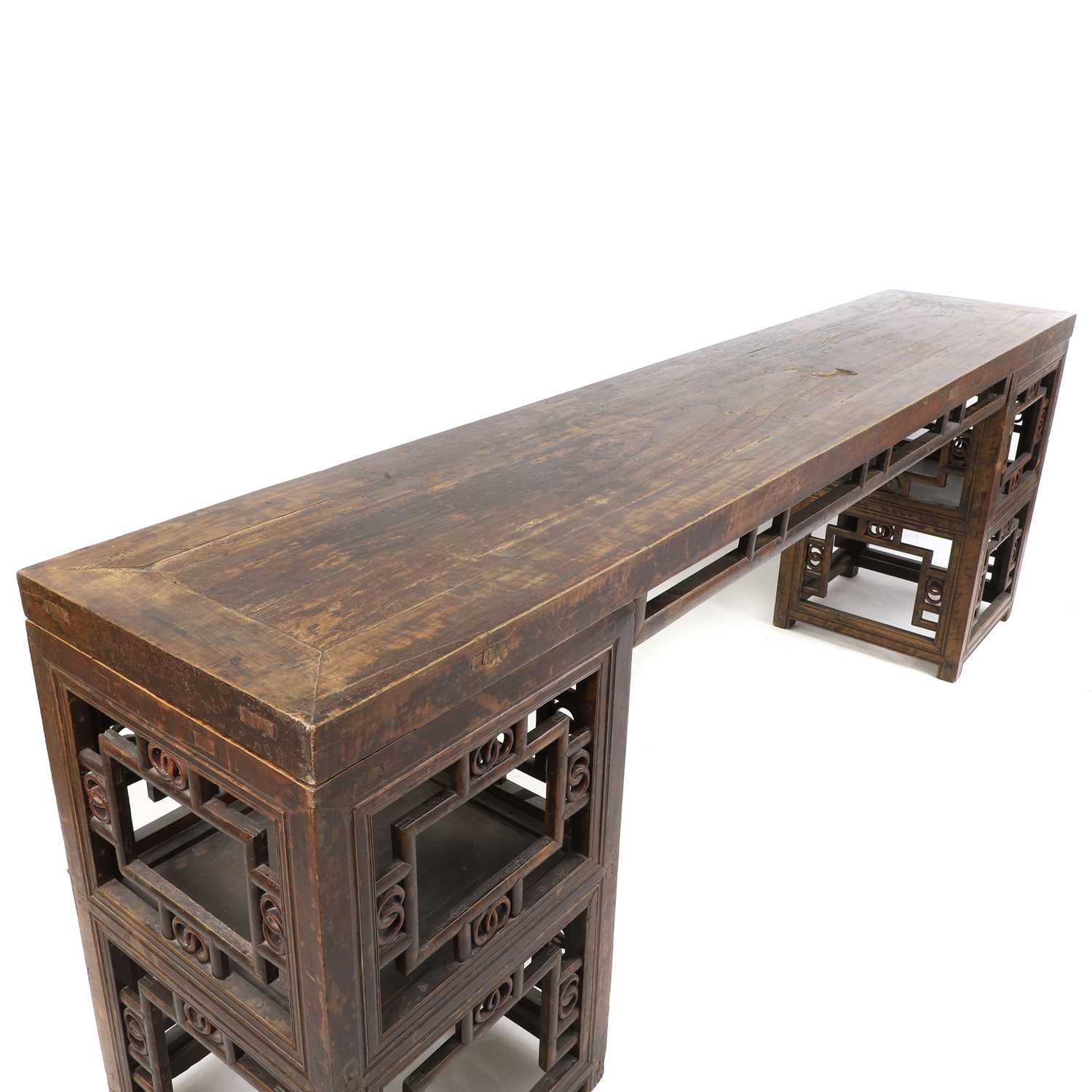 A Chinese nanmu pedestal table jiaji’an, - Image 11 of 14