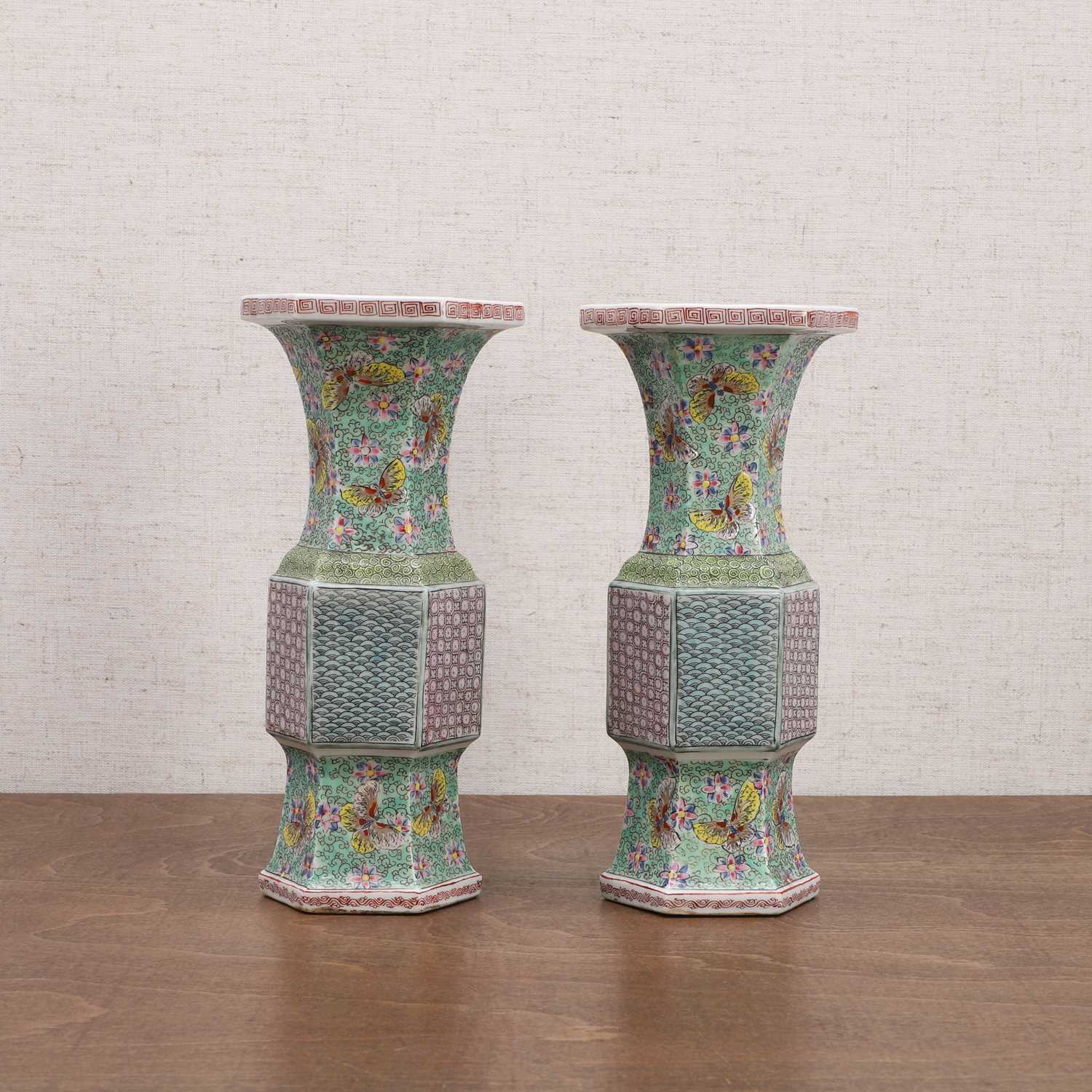 A pair of Chinese famille rose vases, - Image 6 of 11