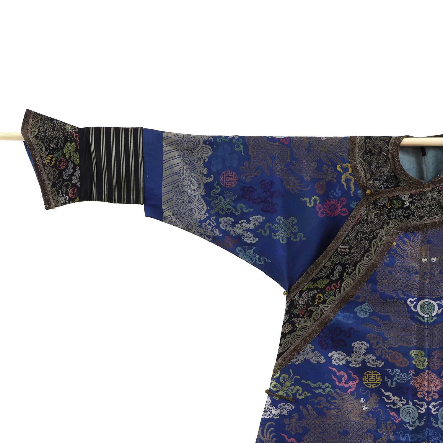 A Chinese brocade-weave dragon robe, - Image 6 of 17