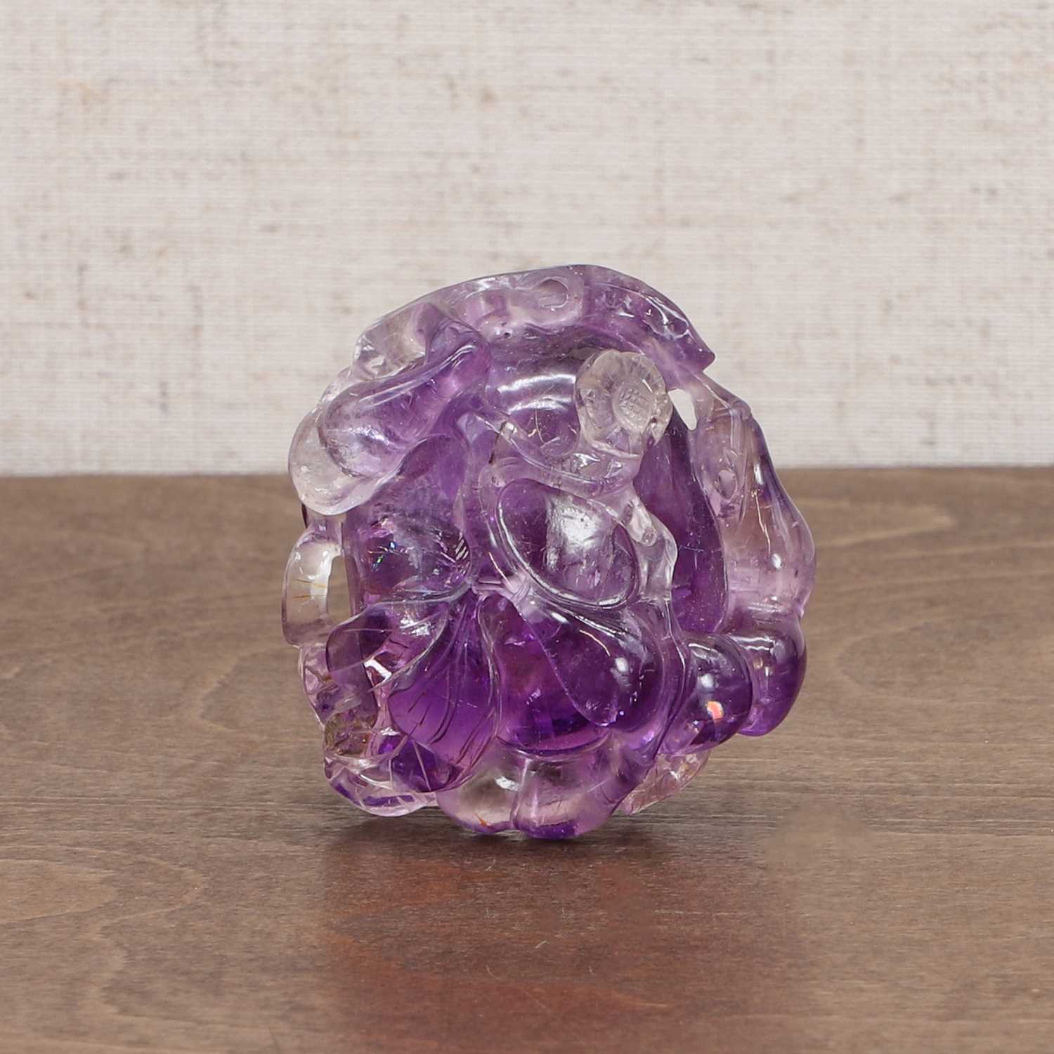 A Chinese amethyst carving, - Image 8 of 9
