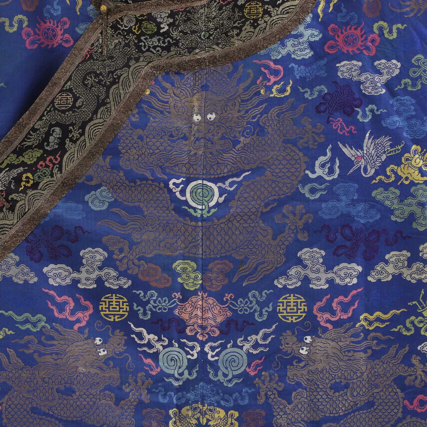 A Chinese brocade-weave dragon robe, - Image 16 of 17