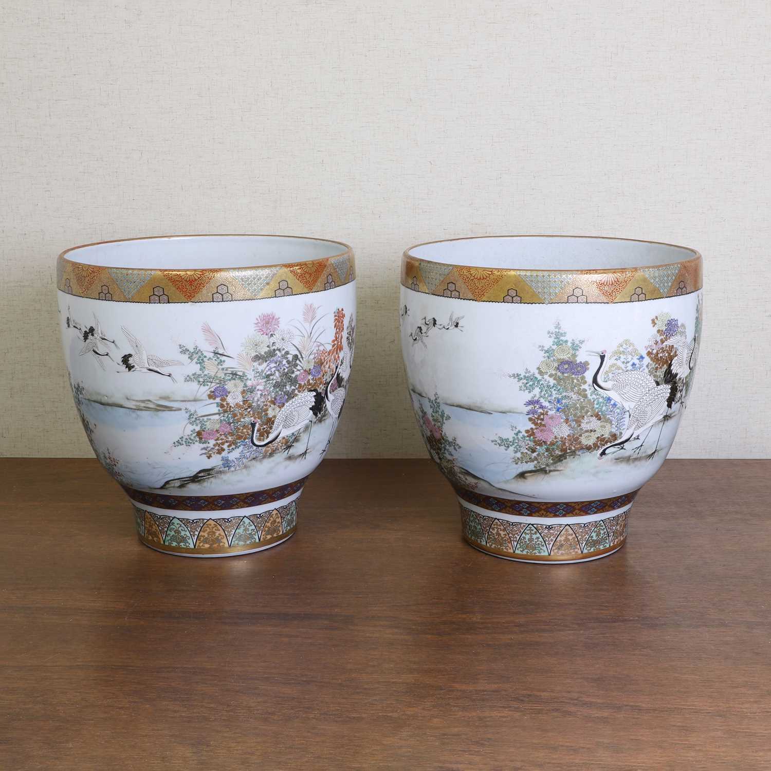 A pair of Japanese Kutani vases, - Image 4 of 12