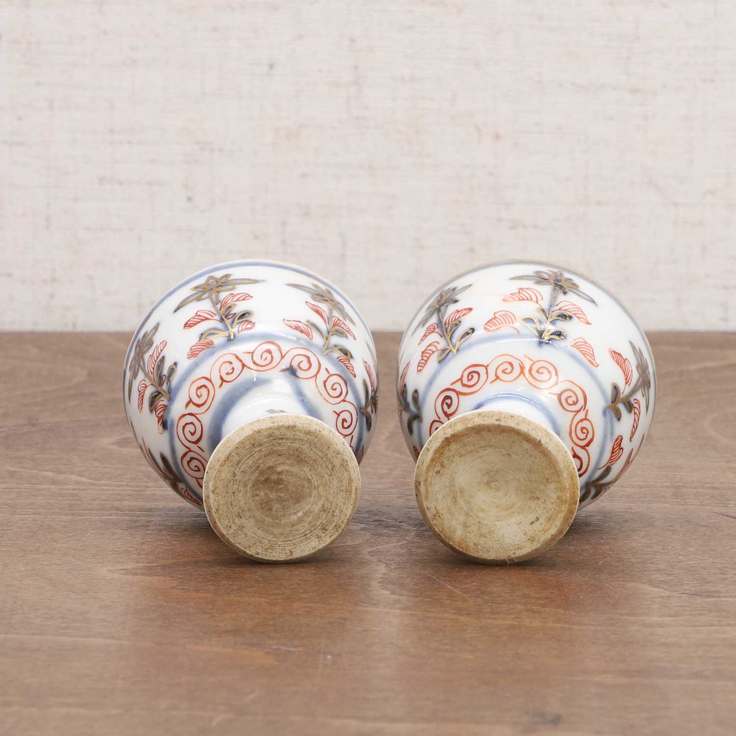 A pair of Chinese stem cups, - Image 6 of 7