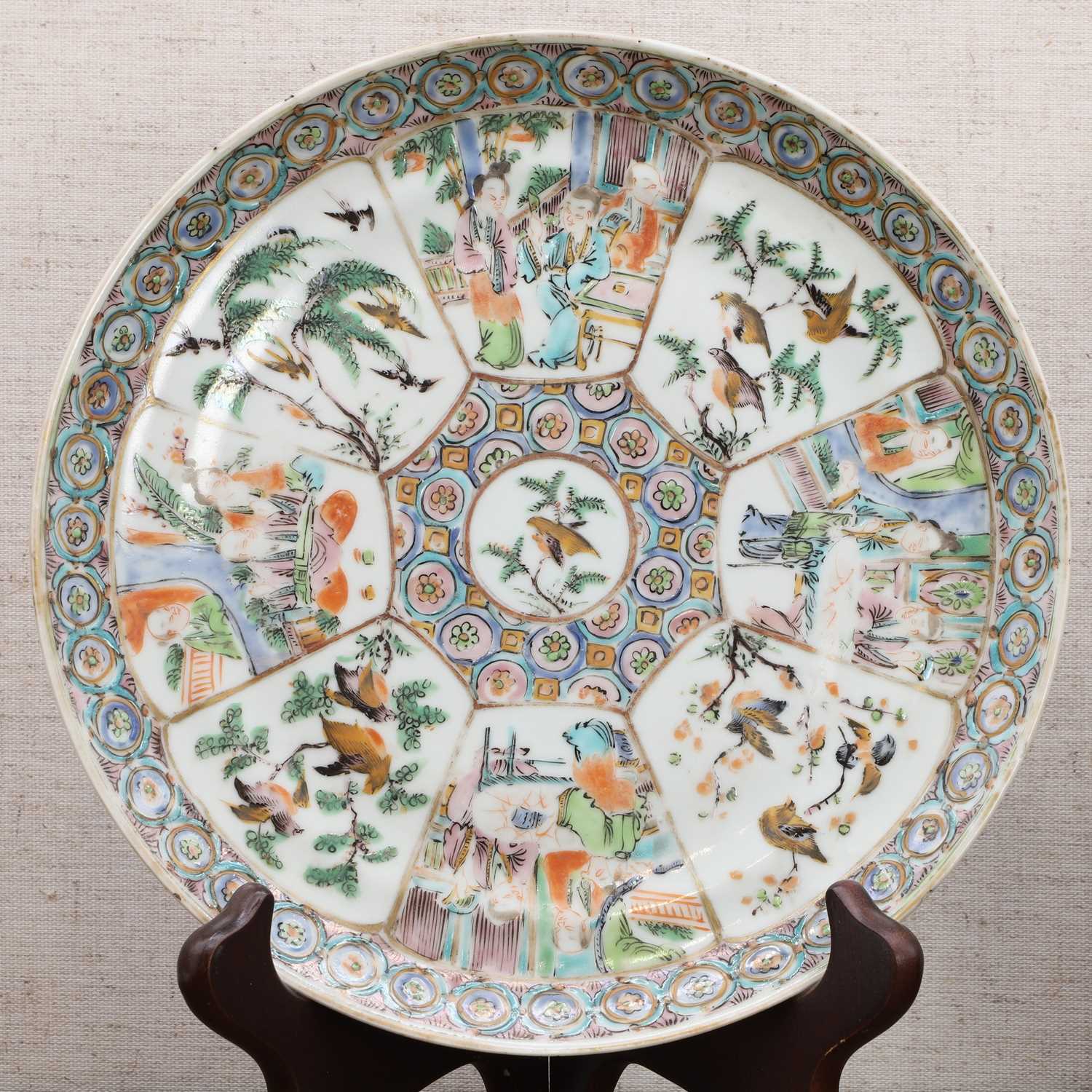 Three Chinese famille rose plates, - Image 5 of 6