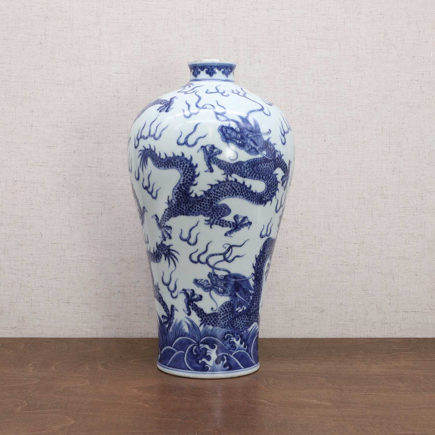 A Chinese blue and white meiping vase,