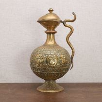 A South Indian large brass ewer,
