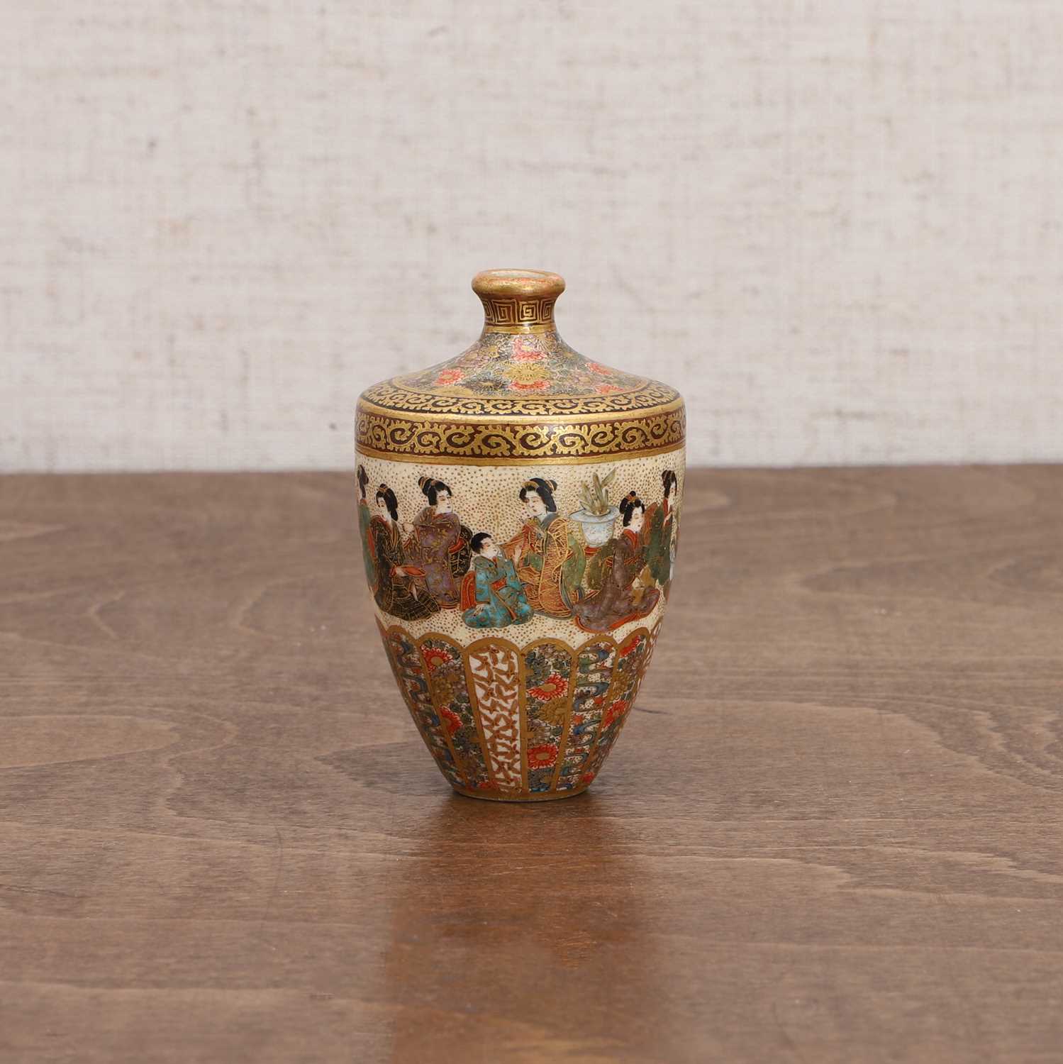 A Japanese Satsuma ware miniature vase, - Image 4 of 10