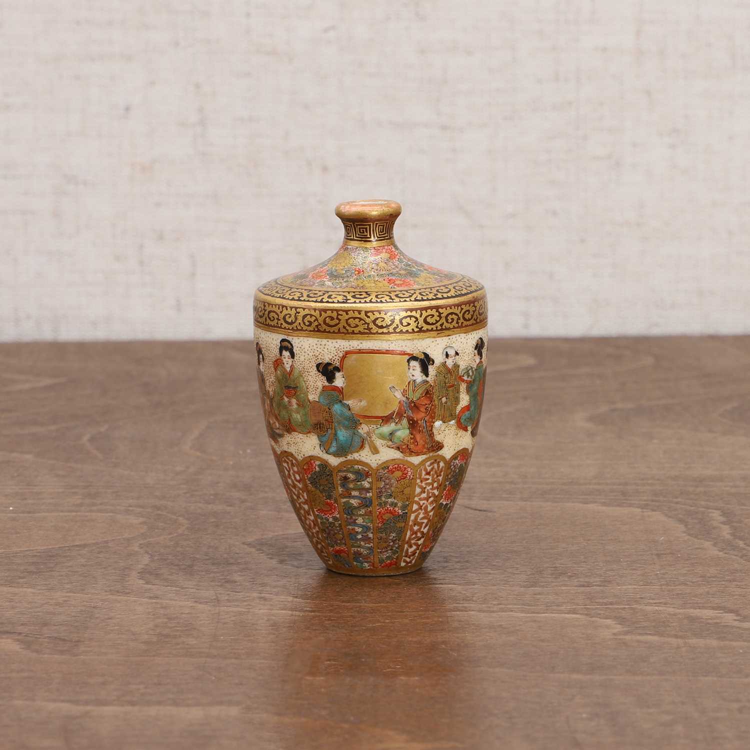 A Japanese Satsuma ware miniature vase, - Image 7 of 10