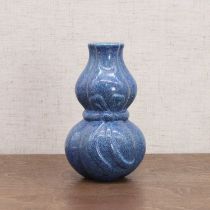 A Chinese robin's-egg glazed double gourd vase,
