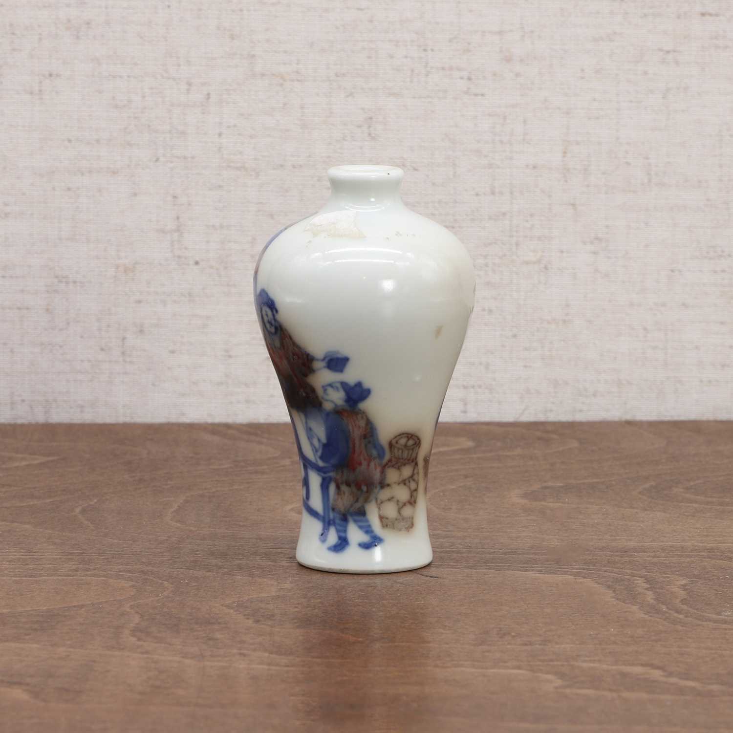 A Chinese copper-red and underglaze-blue snuff bottle, - Image 3 of 8