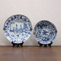 Two Chinese blue and white plates,