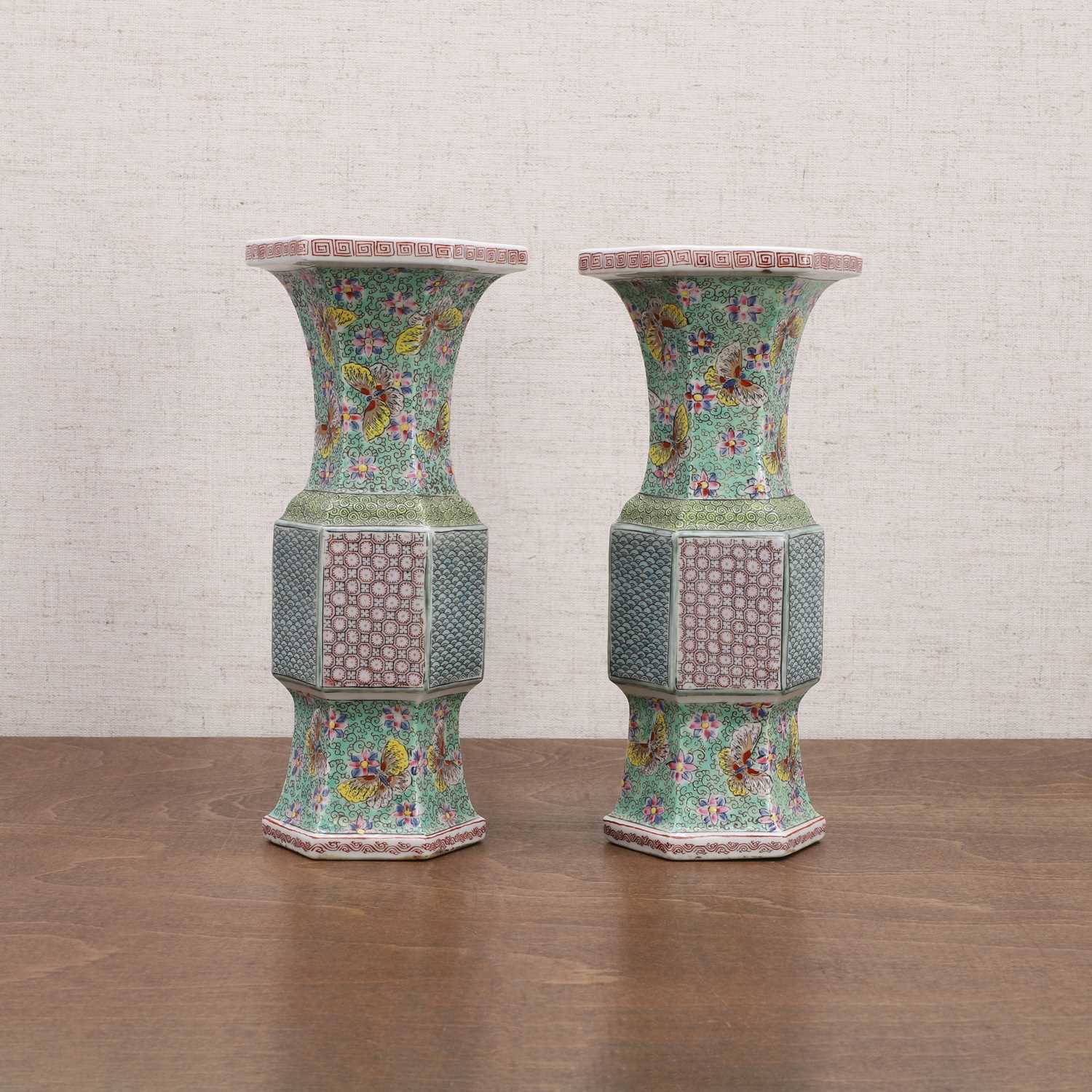 A pair of Chinese famille rose vases, - Image 5 of 11