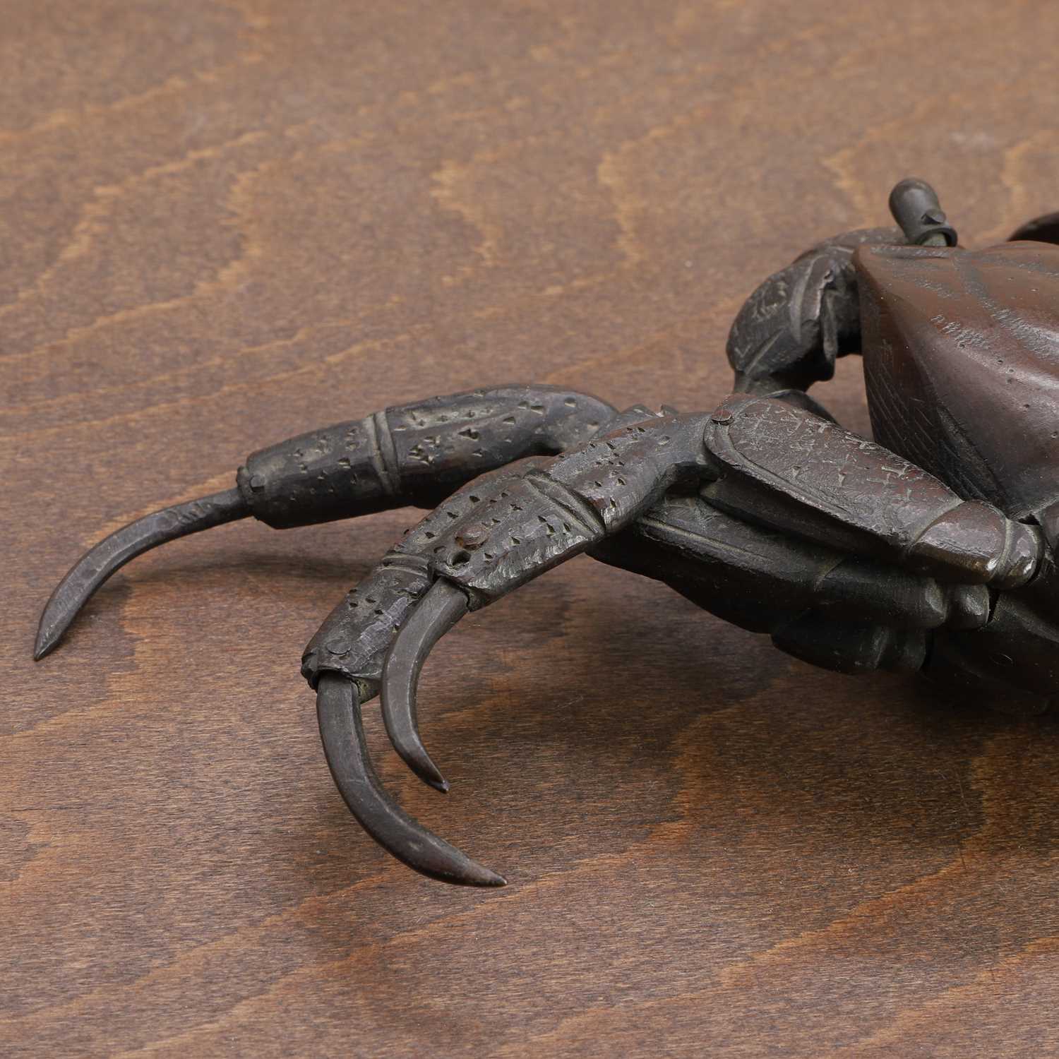 A Japanese bronze jizai okimono, - Image 11 of 14