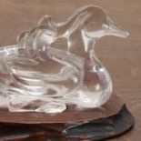 A Chinese rock crystal mandarin duck,