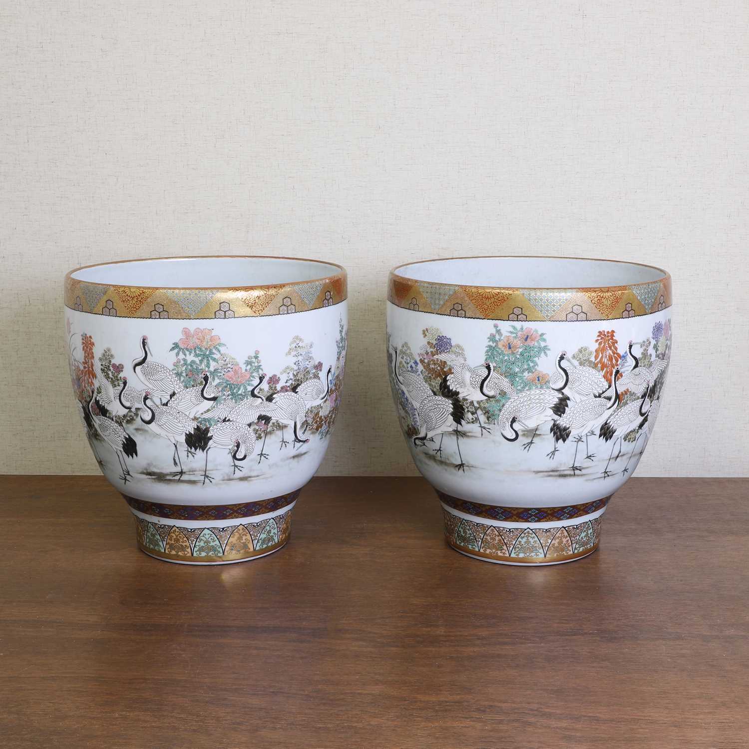 A pair of Japanese Kutani vases, - Image 6 of 12