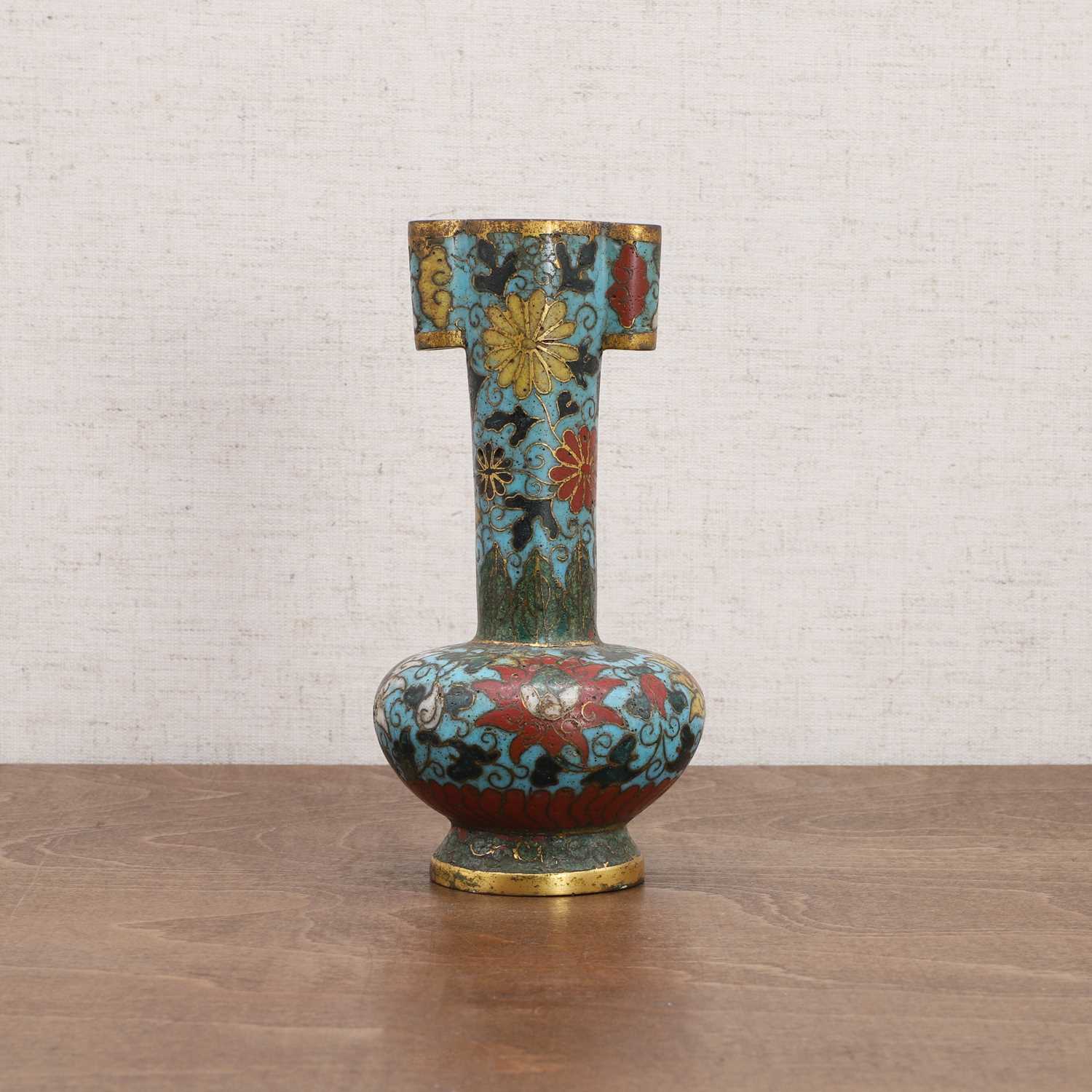 A Chinese cloisonné arrow vase,
