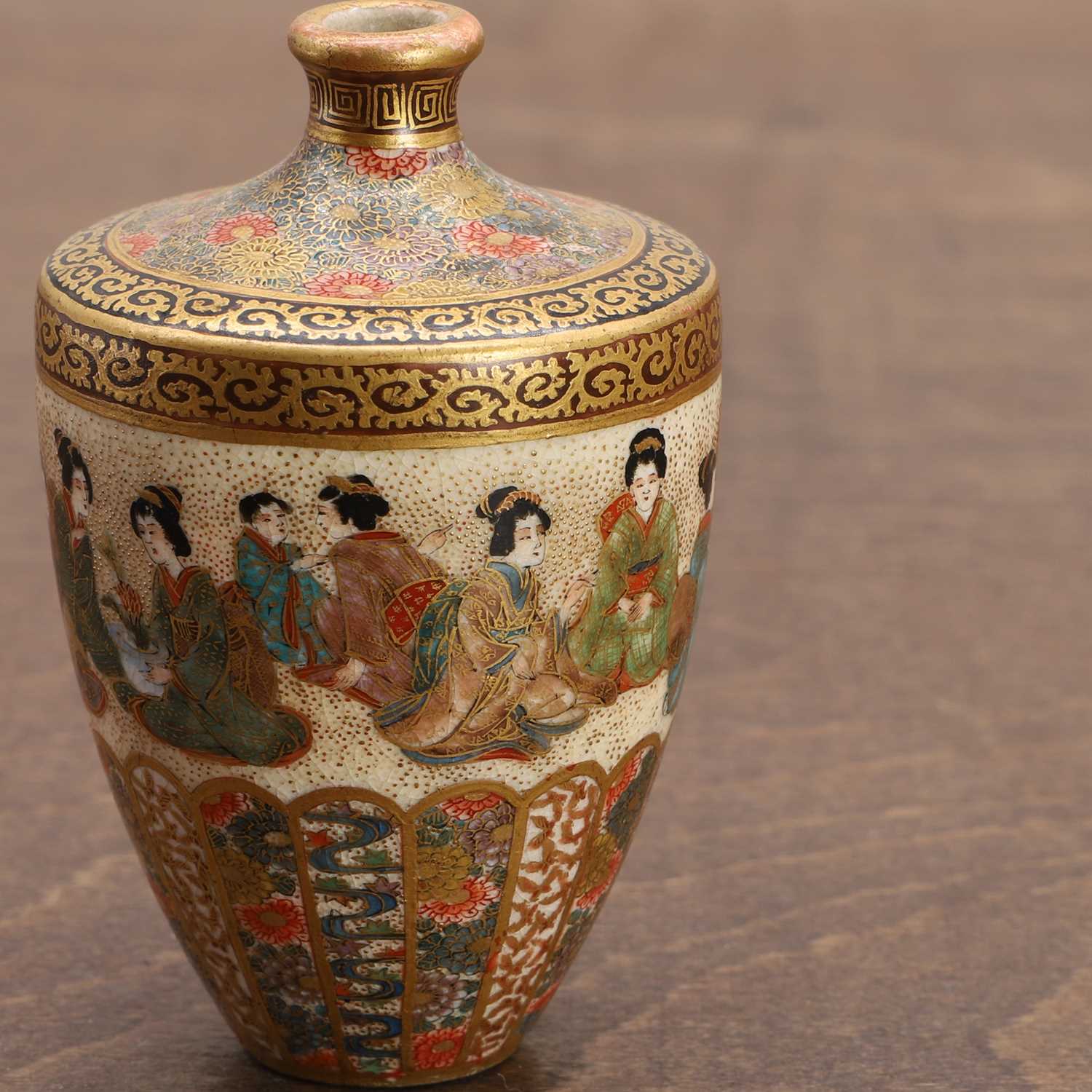 A Japanese Satsuma ware miniature vase, - Image 10 of 10
