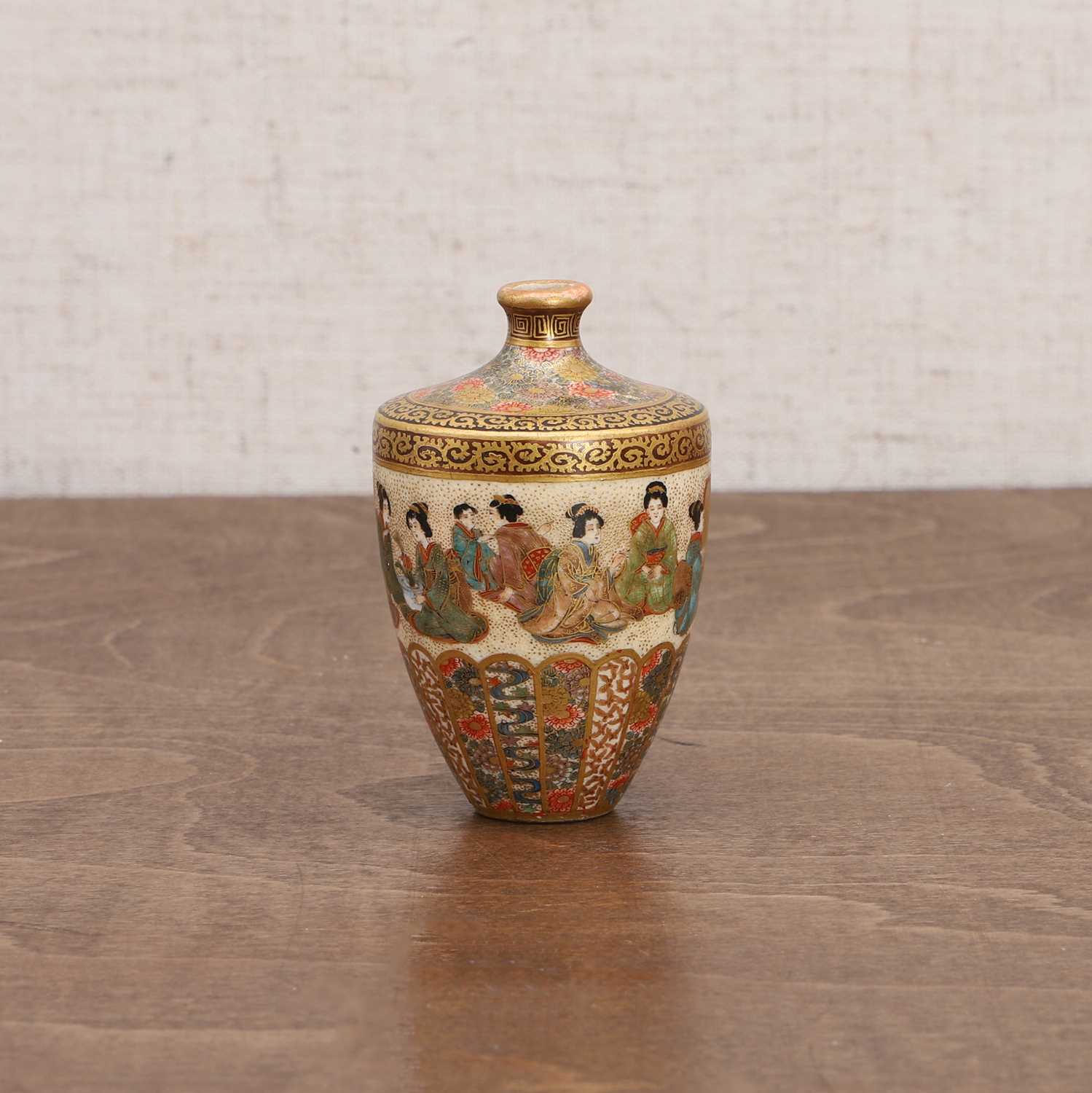 A Japanese Satsuma ware miniature vase, - Image 5 of 10