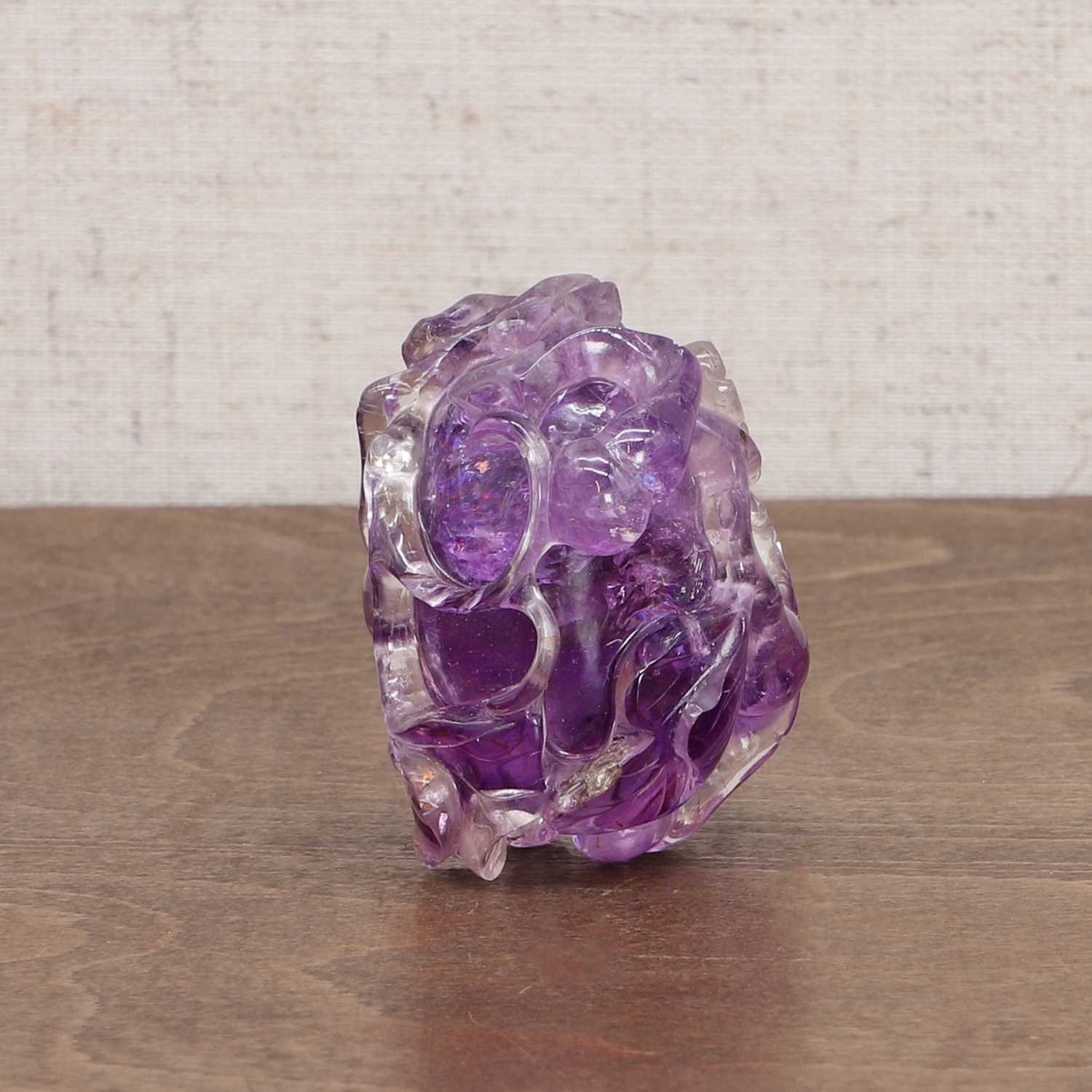 A Chinese amethyst carving, - Image 3 of 9