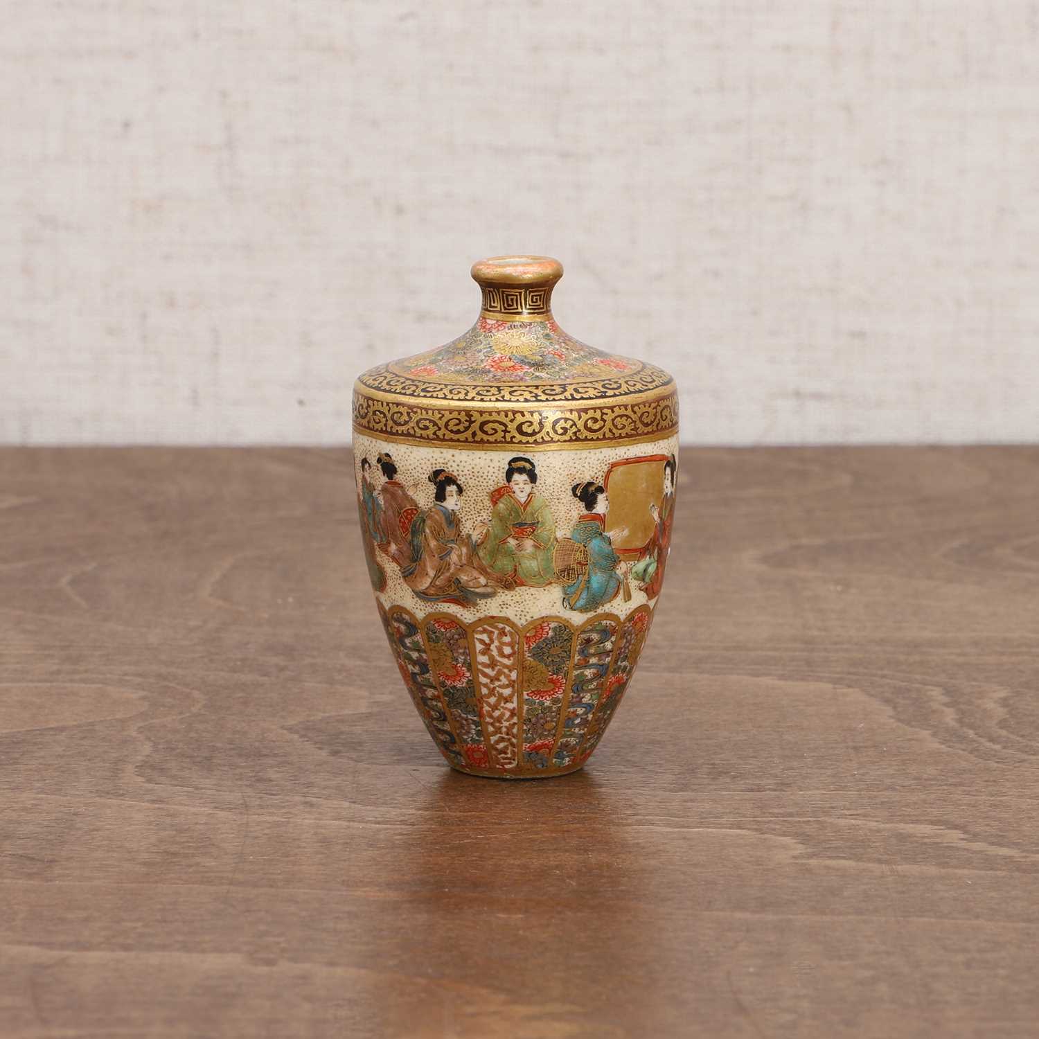 A Japanese Satsuma ware miniature vase, - Image 3 of 10